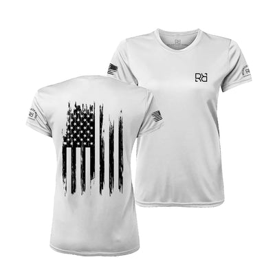 White Rebel Patriot Flag Women's Dry Fit Tee