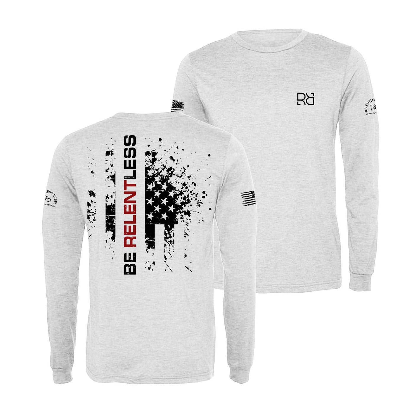 White Be Relentless Men's Dri Fit Long Sleeve