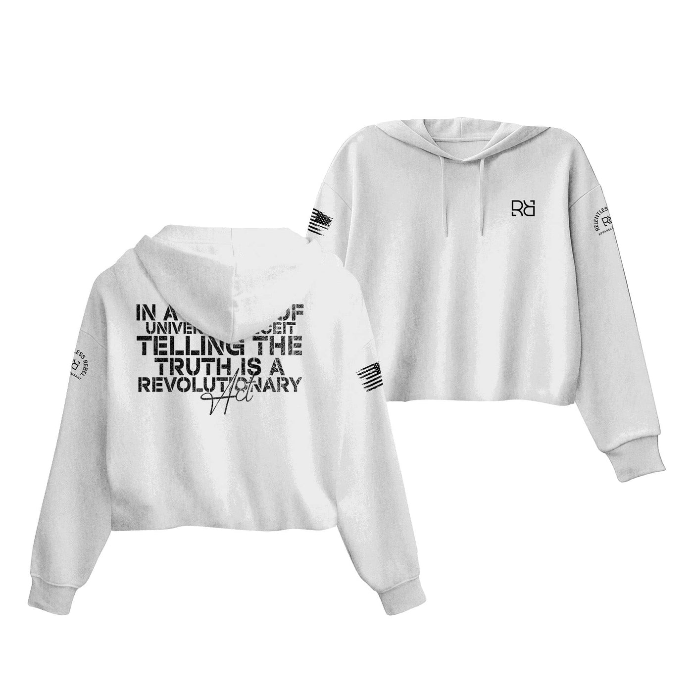 White In A World of Universal Deceit Women's Cropped Hoodie