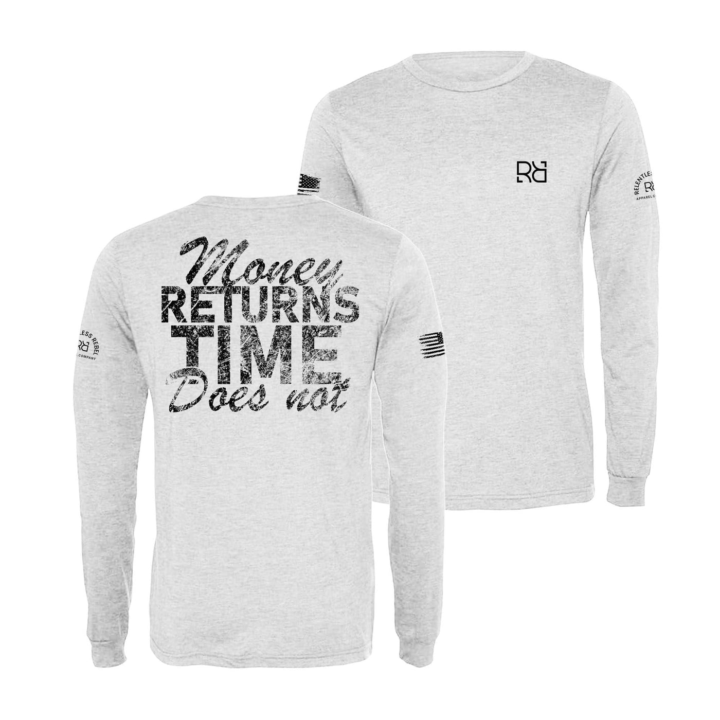 White Money Returns Time Does Not Men's Long Sleeve