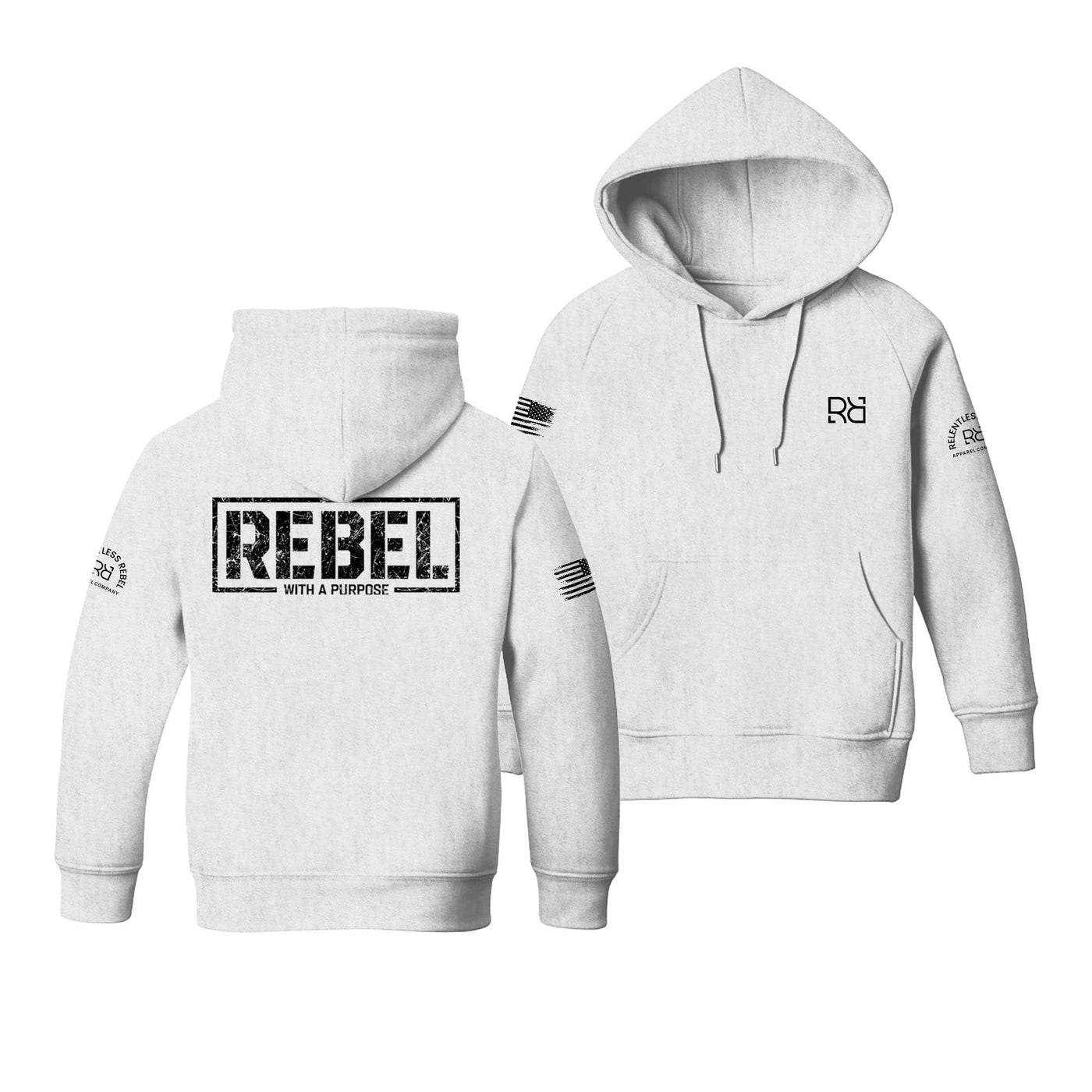 White Rebel with a Purpose Youth Hoodie