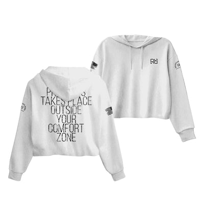 White Progress Takes Place Women's Cropped Hoodie