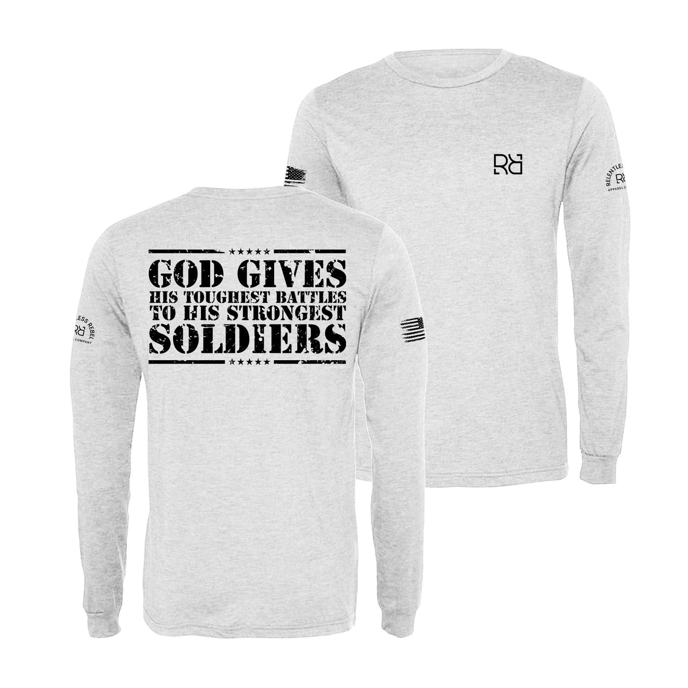 White God Gives His Toughest Battles Men's Long Sleeve