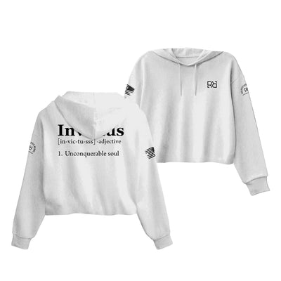 White Invictus Women's Cropped Hoodie