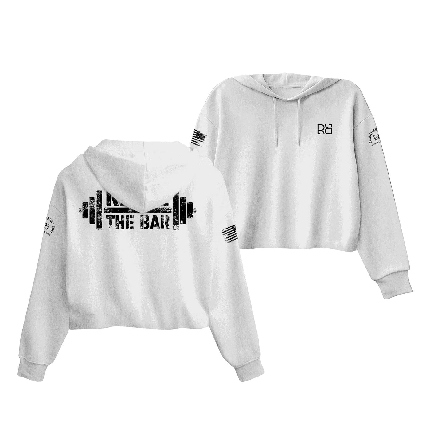 White Raise the Bar Women's Cropped Hoodie