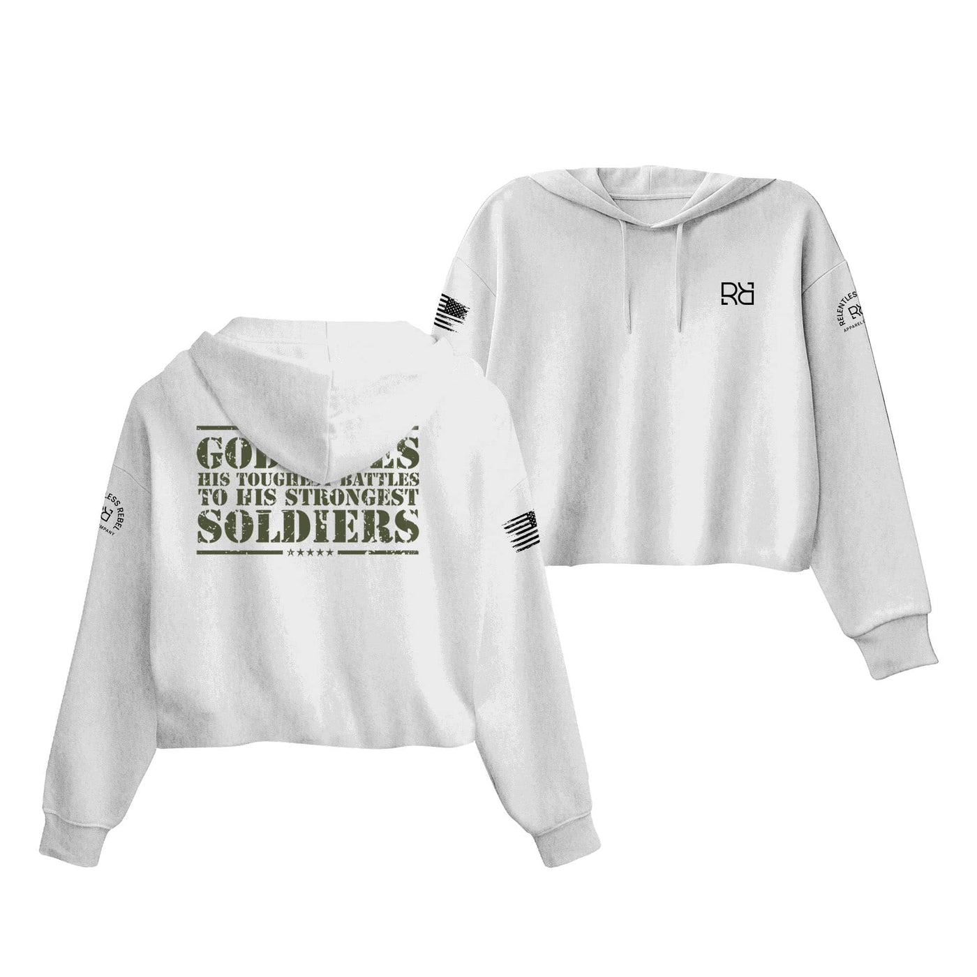 White God Gives His Toughest Battles Women's Cropped Hoodie