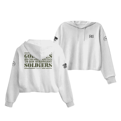 White God Gives His Toughest Battles Women's Cropped Hoodie