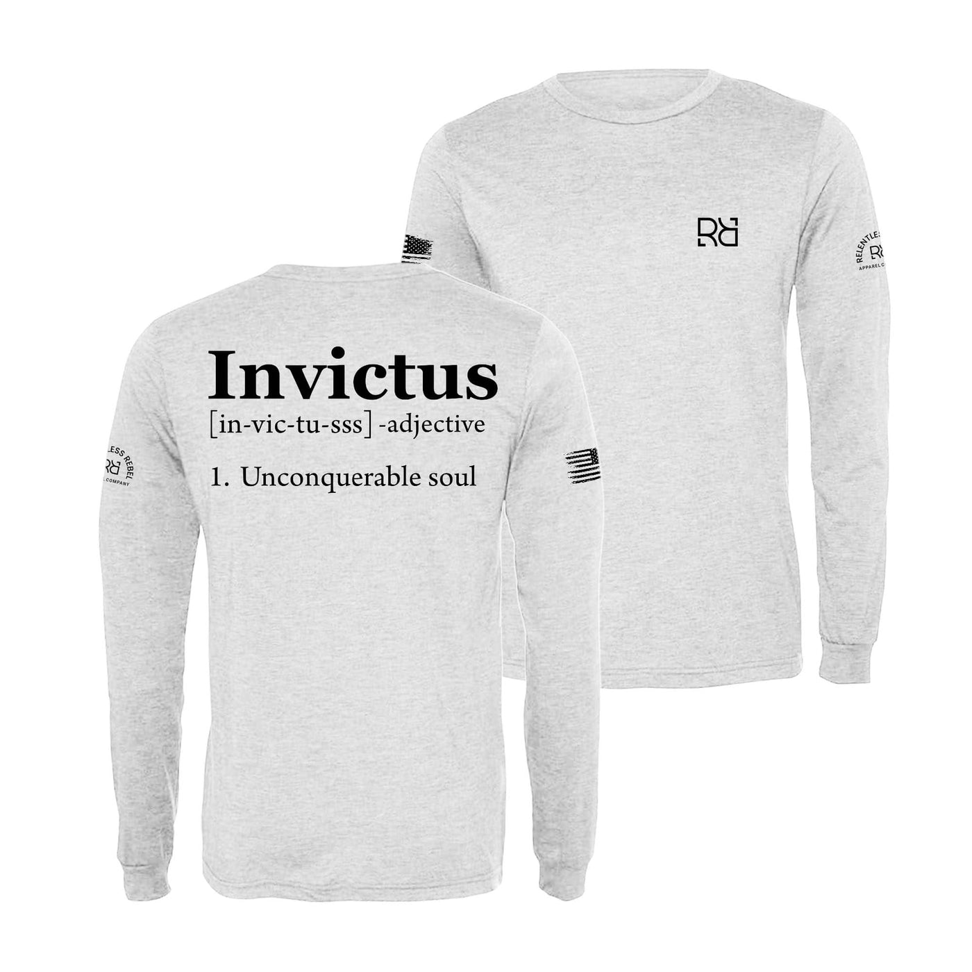 White Invictus Men's Dri Fit Long Sleeve