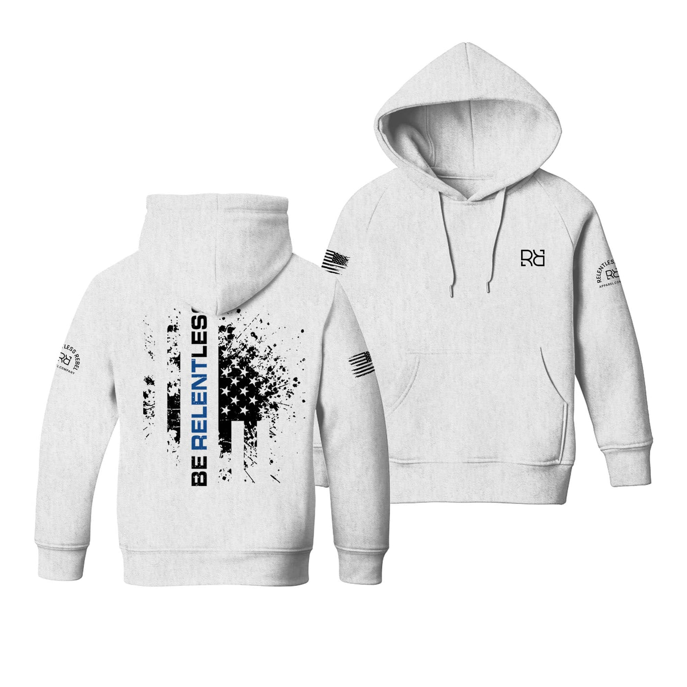 White Be Relentless Law Enforcement Edition Youth Hoodie