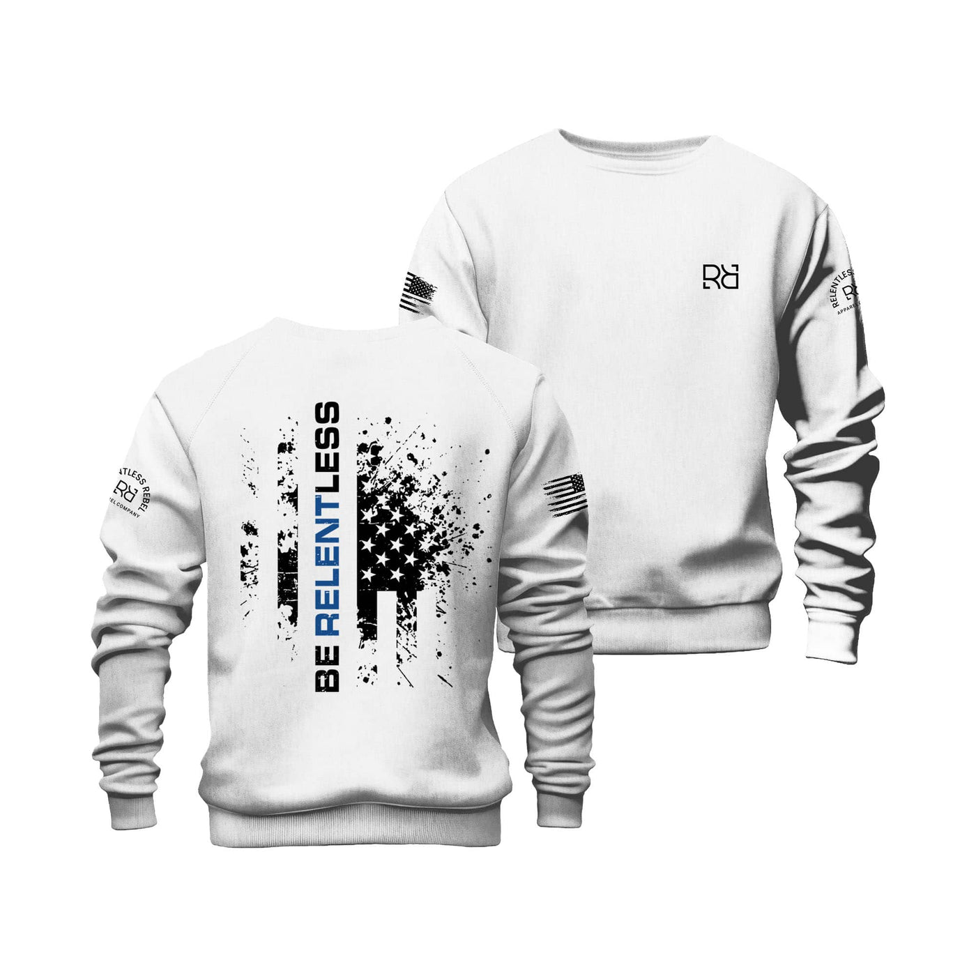 Relentless White Be Relentless Law Enforcement Edition Crew Neck Sweatshirt