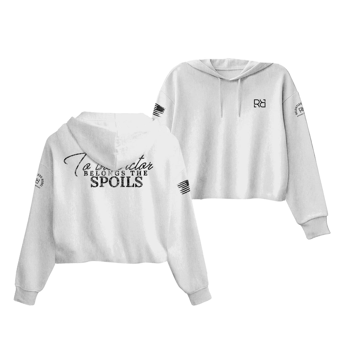 White To The Victors Belongs the Spoils Women's Cropped Hoodie