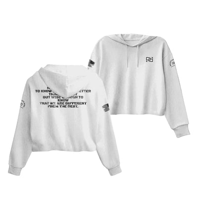 White Humble Enough to Know Women's Cropped Hoodie