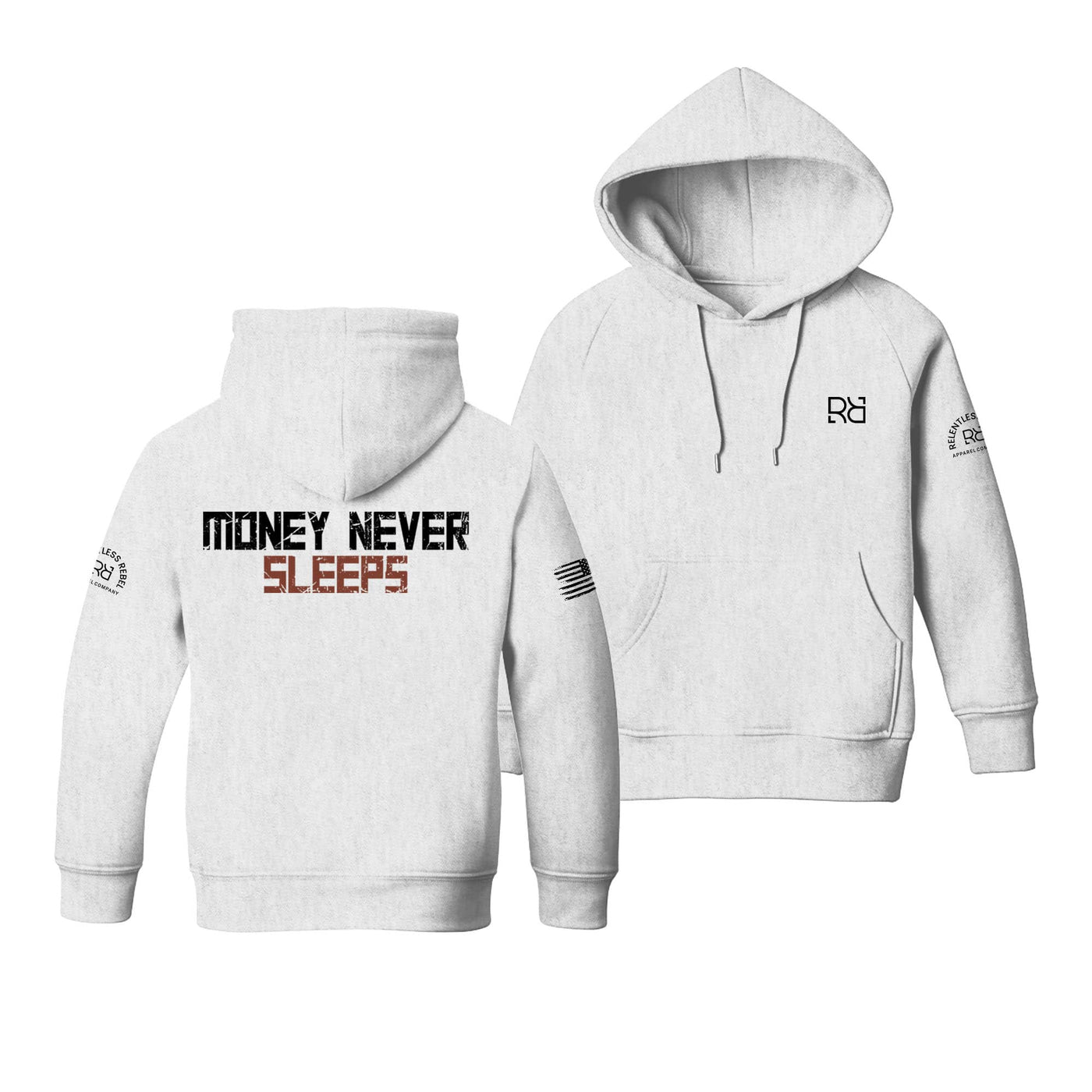 Relentless White Money Never Sleeps Youth Hoodie