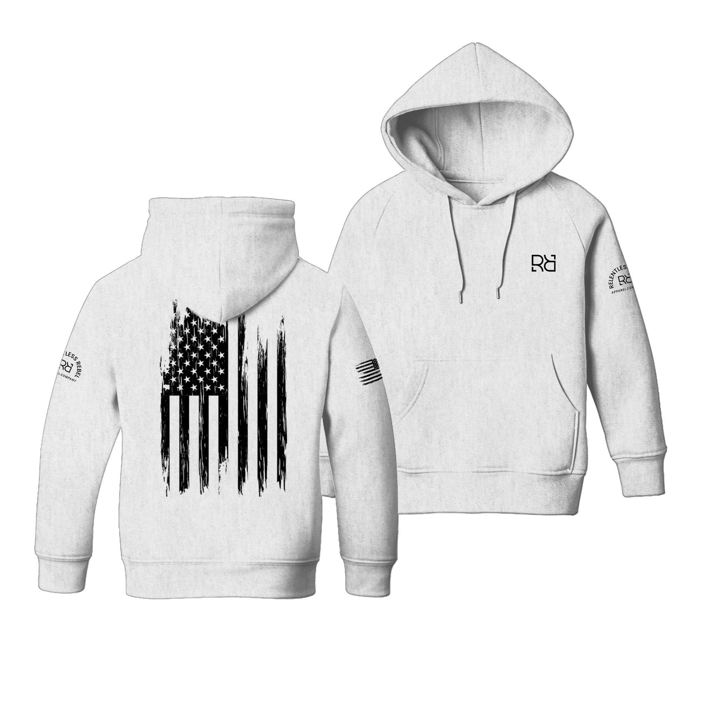 Relentless White Rebel Patriot Flag Youth Hoodie