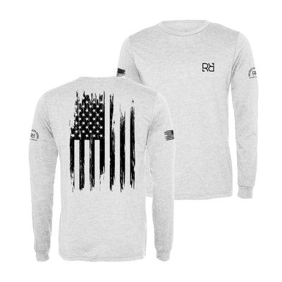 White Rebel Patriot Flag Long Sleeve Shirt