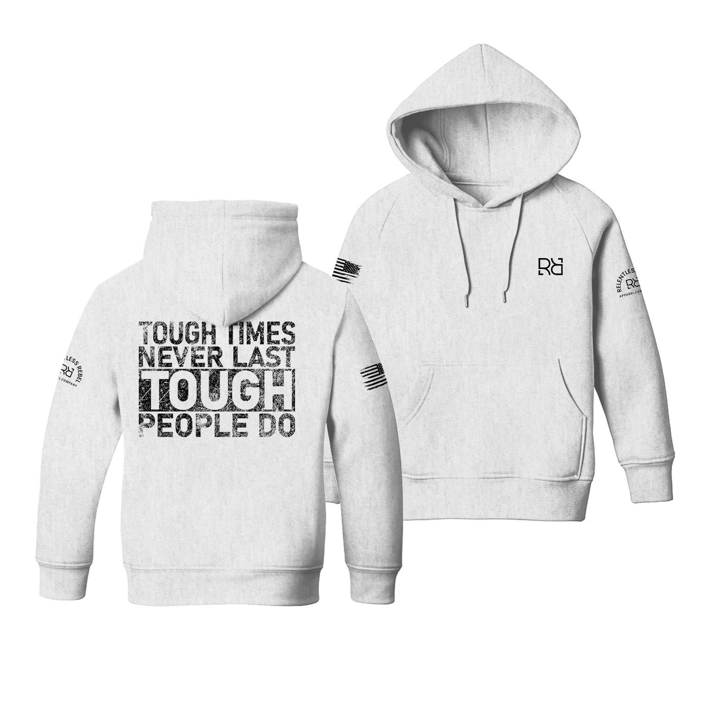 White Tough Times Never Last - Tough People Do Youth Hoodie