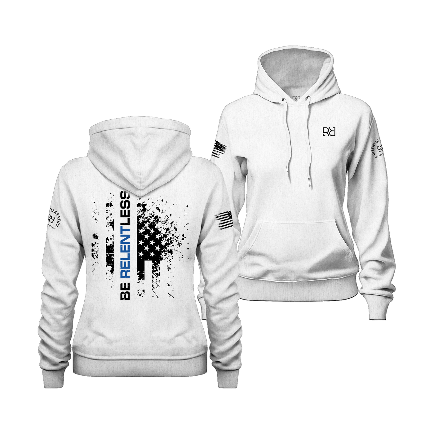 White Be Relentless - Law Enforcement Edition Women's Hoodie