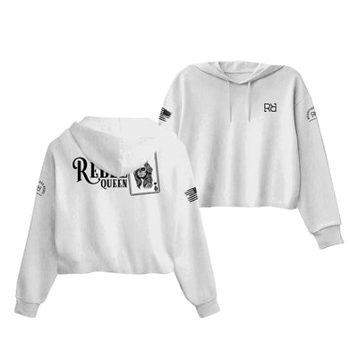 White Rebel Queen Women's Cropped Hoodie