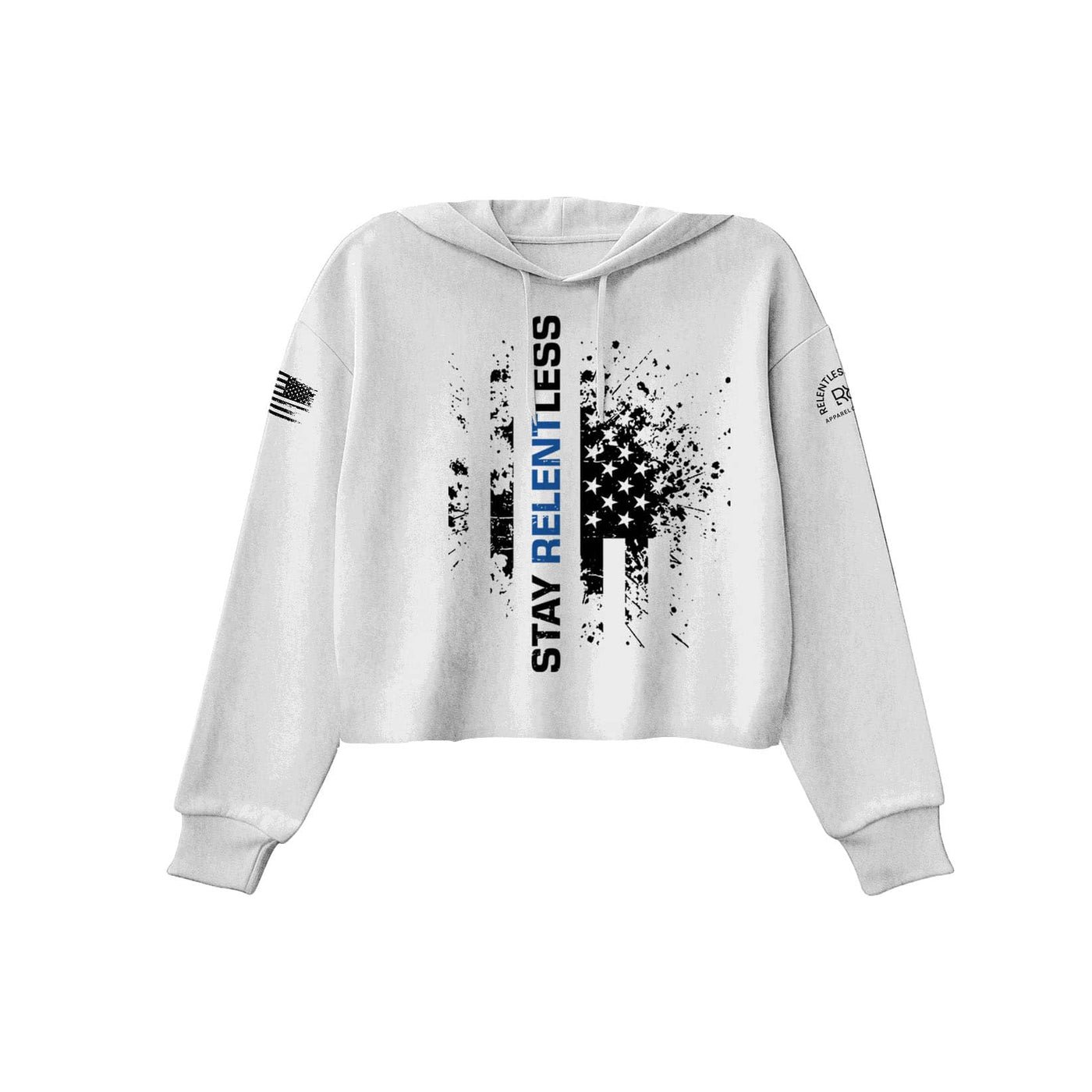 White Be Relentless Law Enforcement Edition Women's Cropped Hoodie