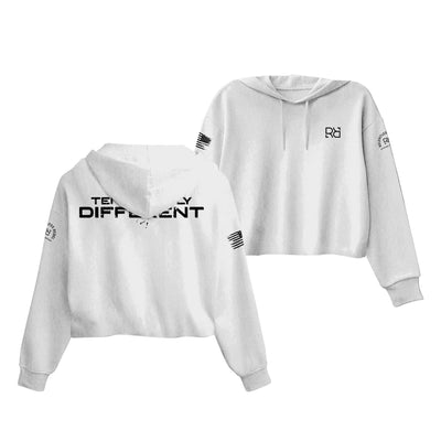 White Tenaciously Different Women's Cropped Hoodie