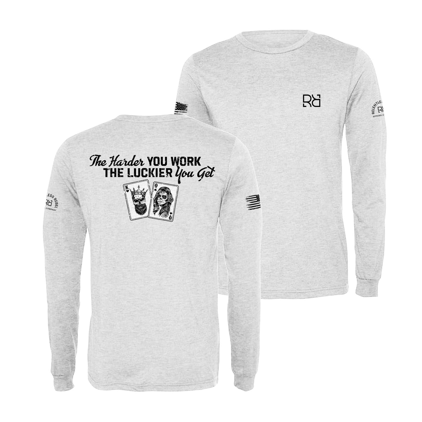 White The Harder You Work Men's Long Sleeve