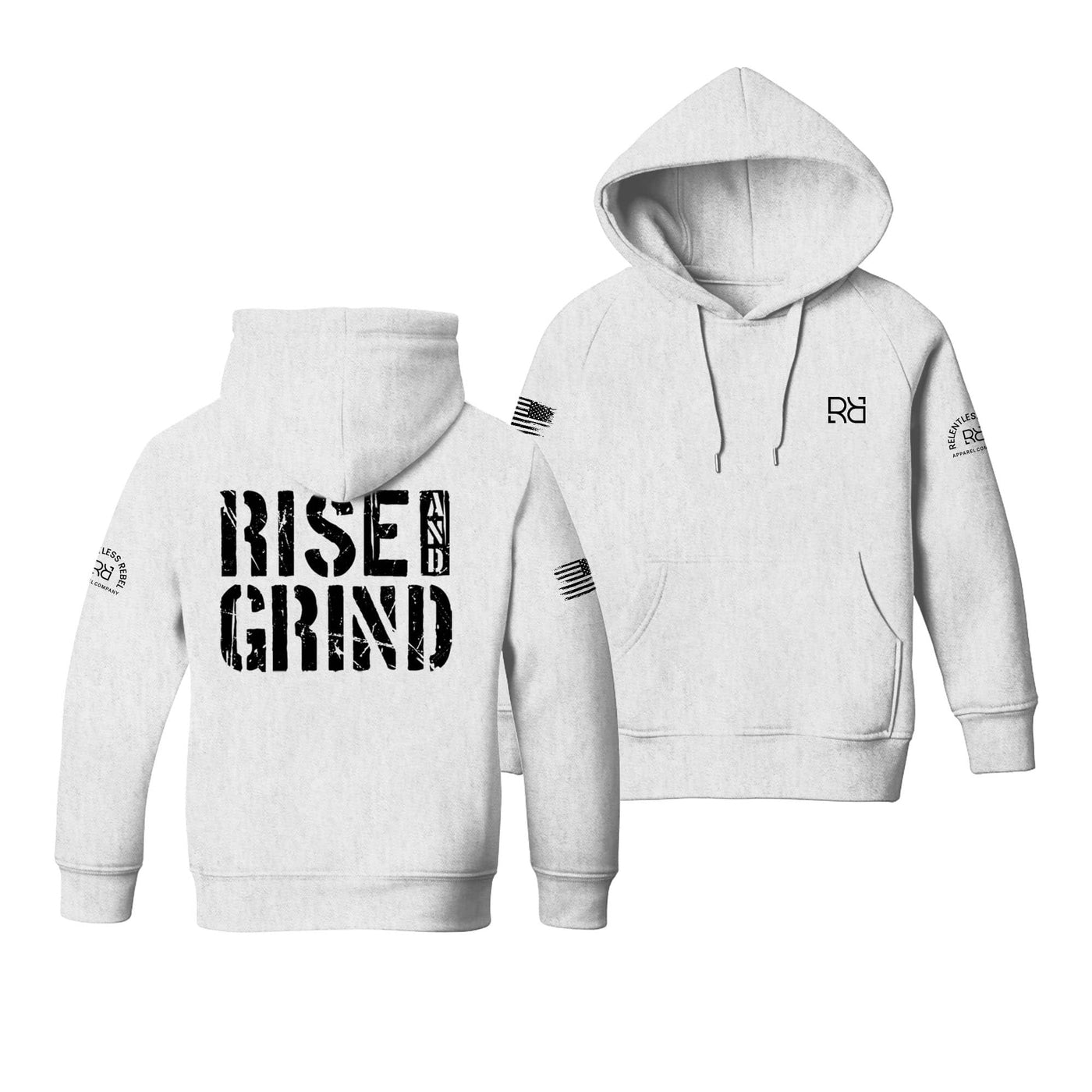 White Rise and Grind Youth Hoodie