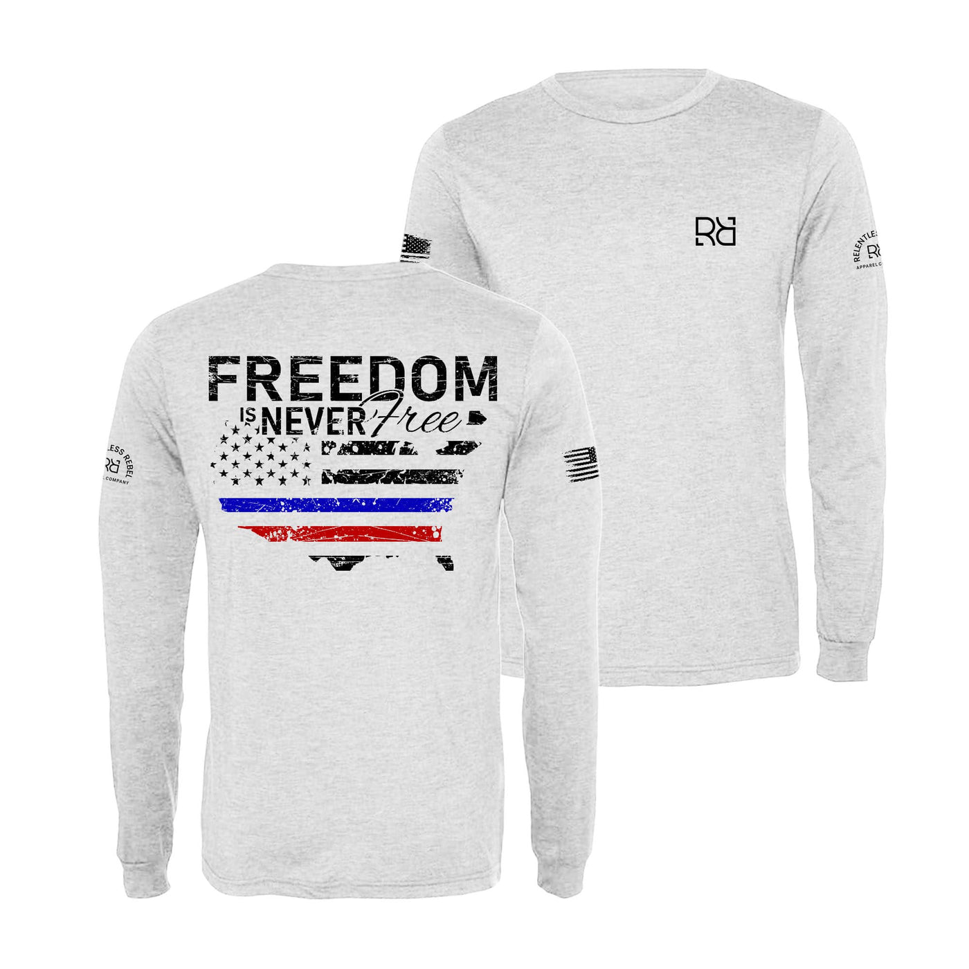 White Freedom is Never Free Men's Long Sleeve