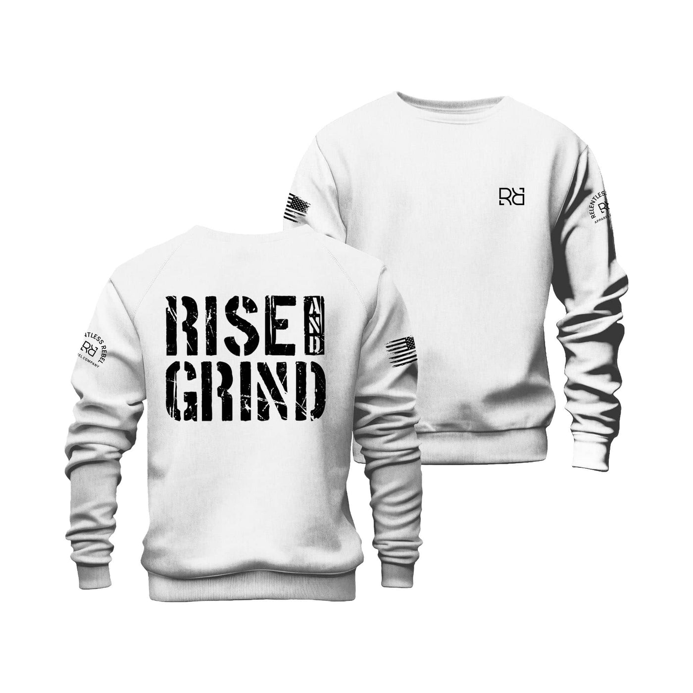 White Rise and Grind Crew Neck Sweatshirt