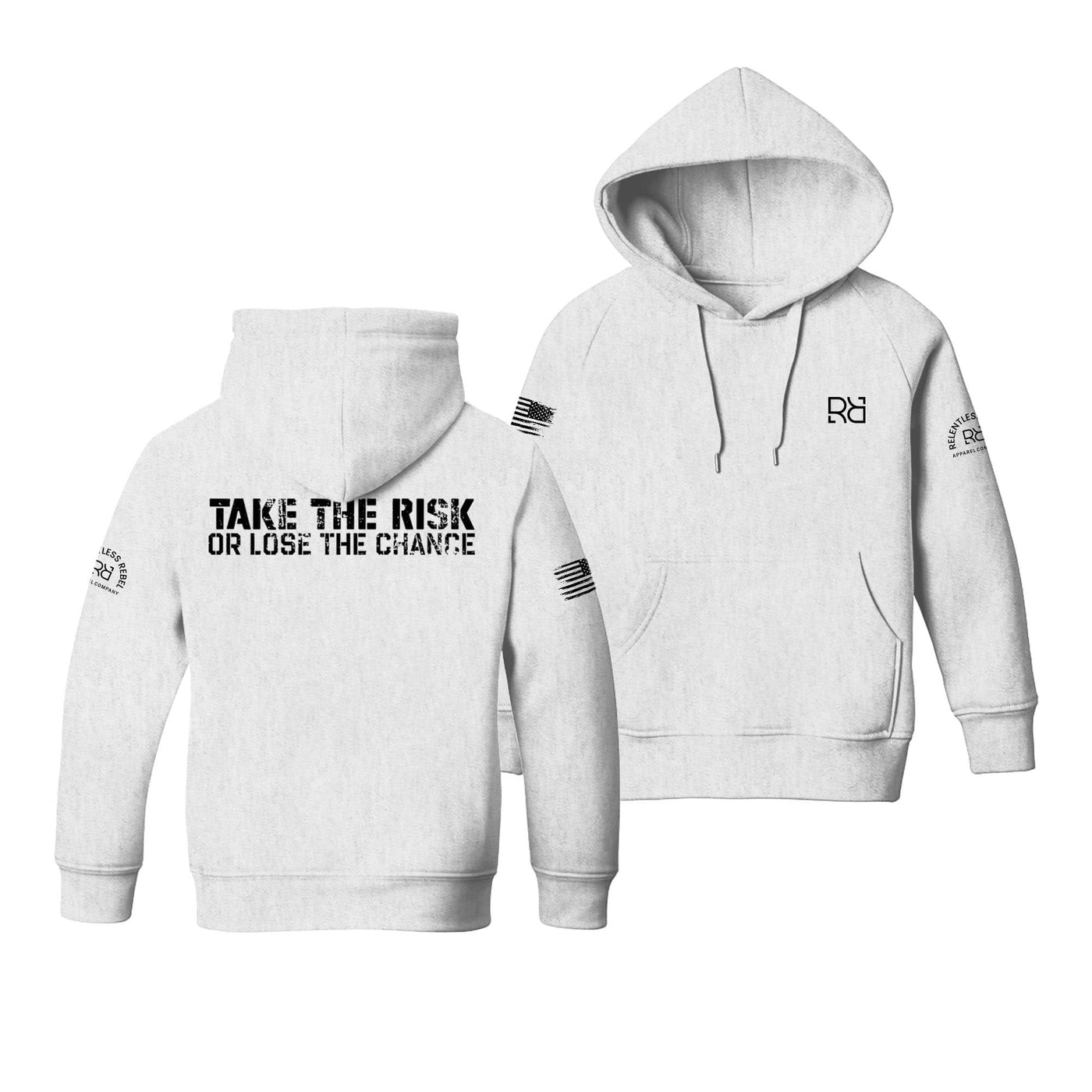 White Take the Risk or Lose the Chance Youth Hoodie