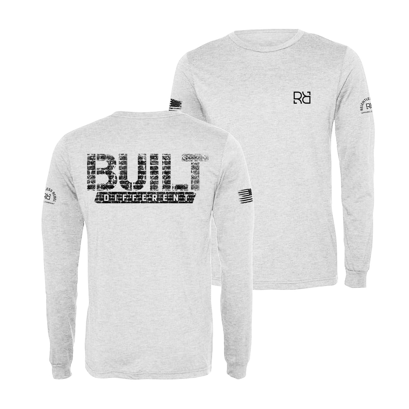 White Built Different Men's Long Sleeve