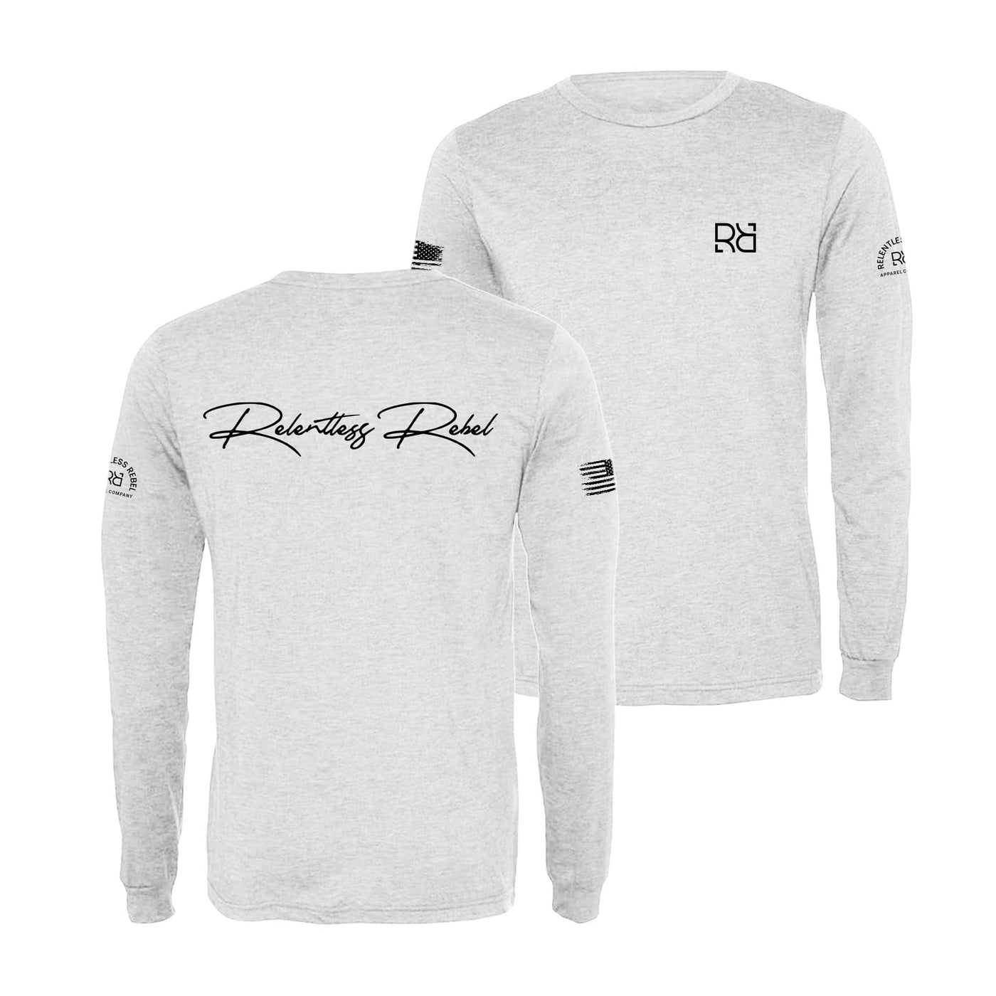 White Relentless Rebel Men's Long Sleeve