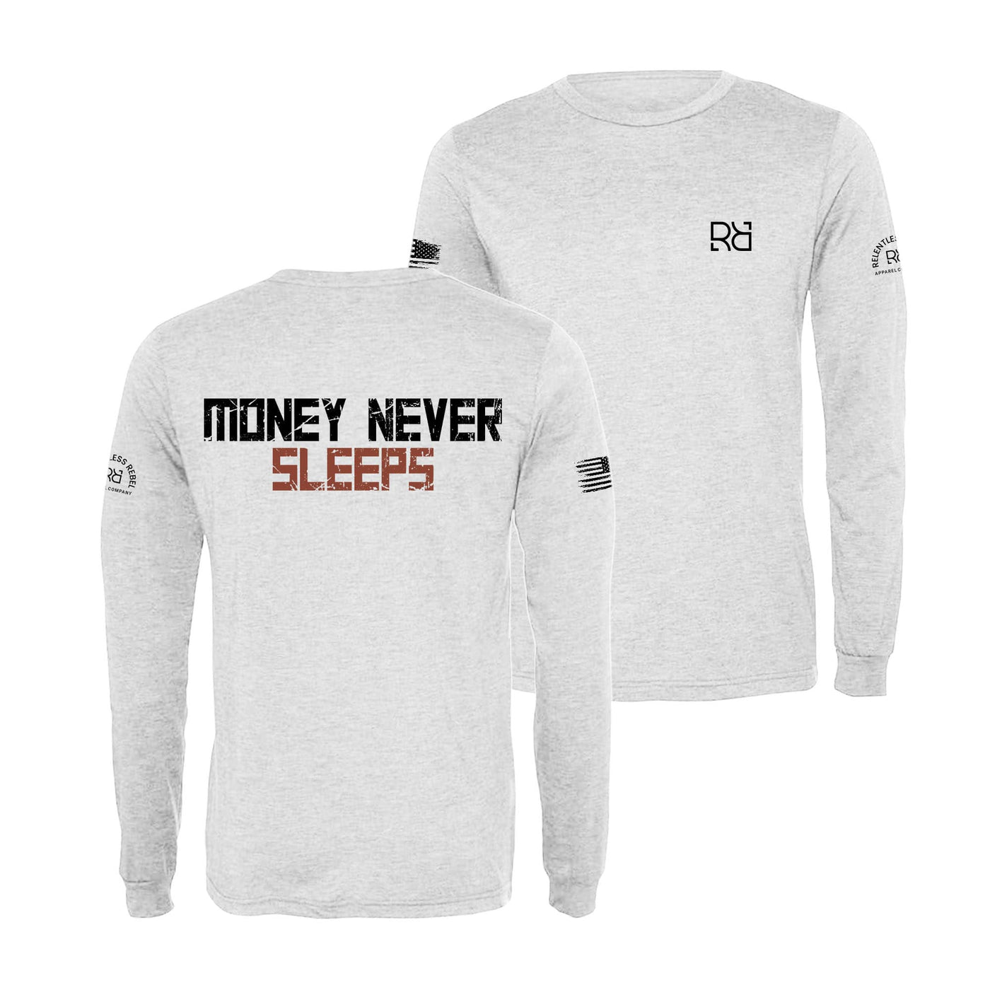 White Money Never Sleeps Men's Long Sleeve