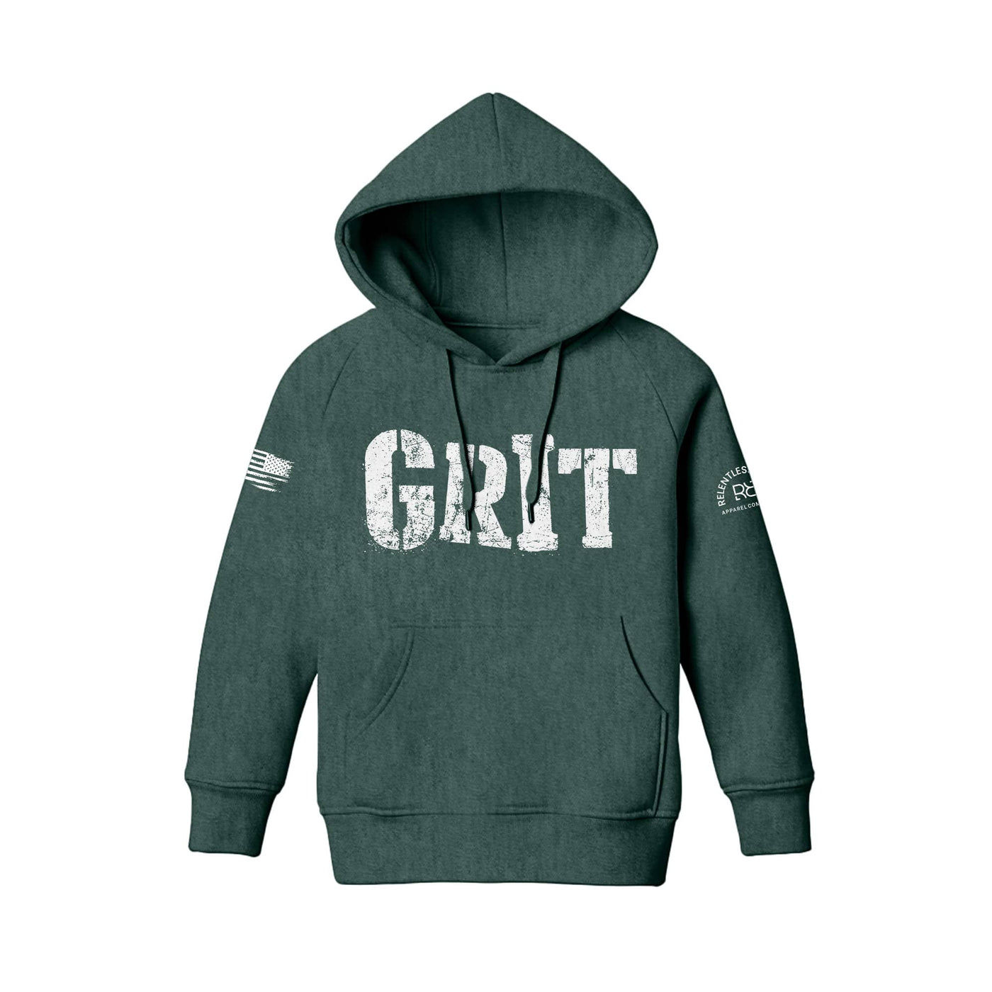 Alpine Green Youth Grit Front Design Hoodie