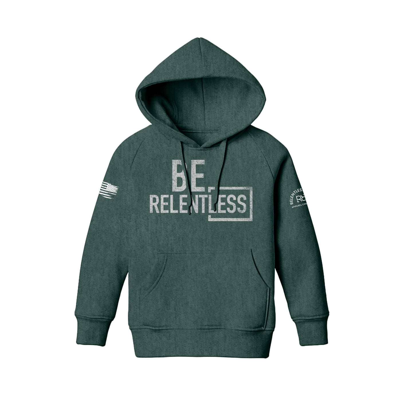 Alpine Green Youth Be Relentless Front Design Hoodie