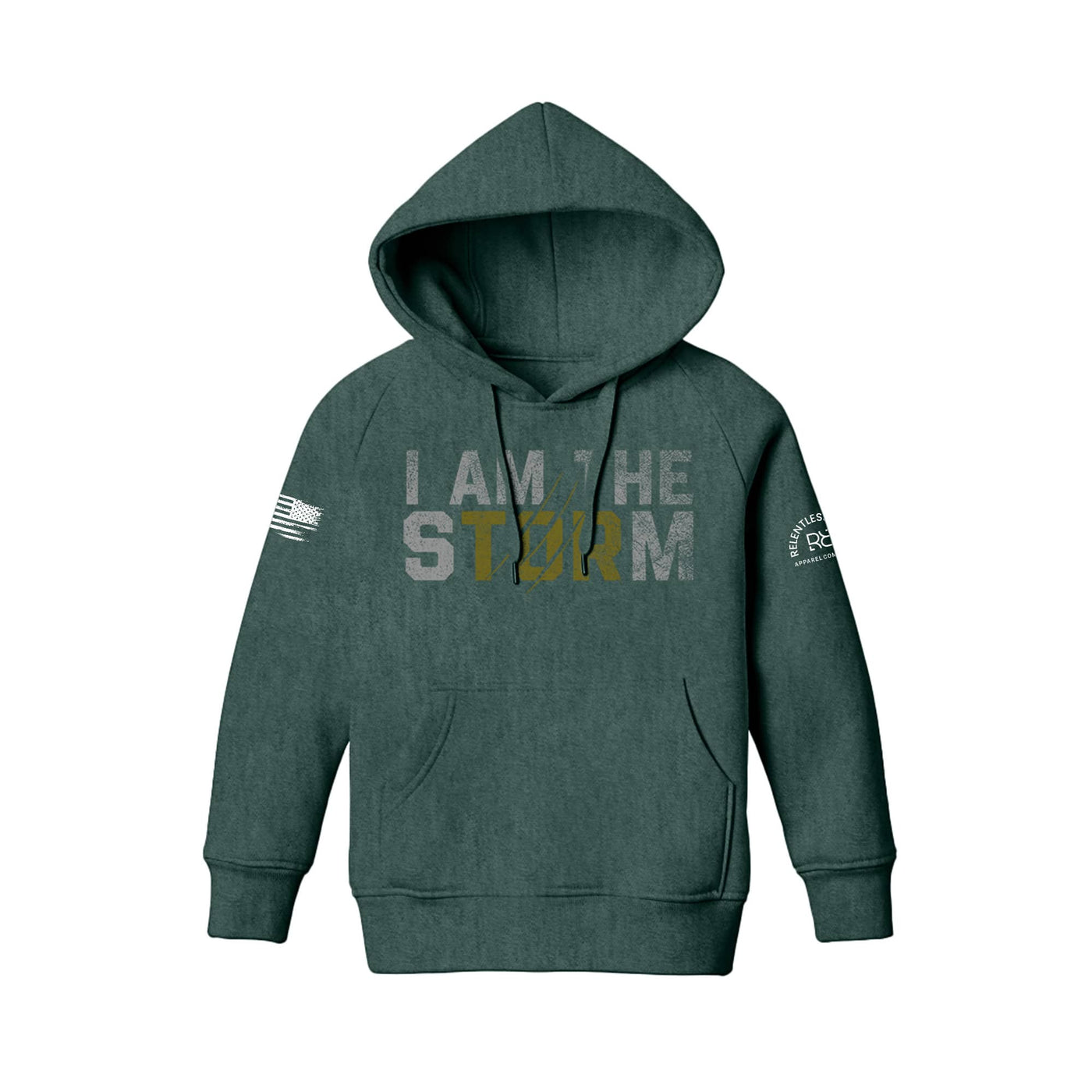 Alpine Green Youth I Am The Storm Front Design Hoodie