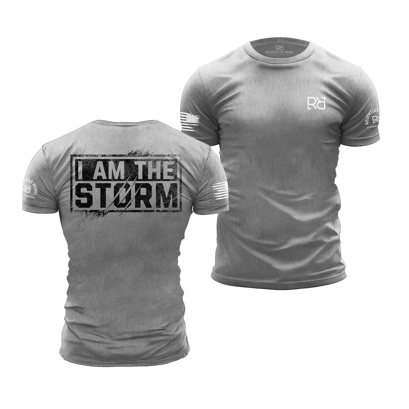 Athletic Heather Men's I Am The Storm Back Design Tee