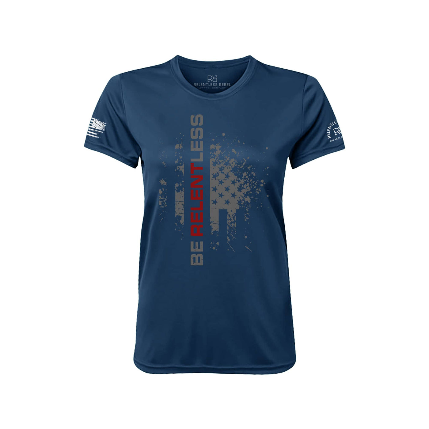 Be Relentless Front Navy Women's Dry Fit Tee