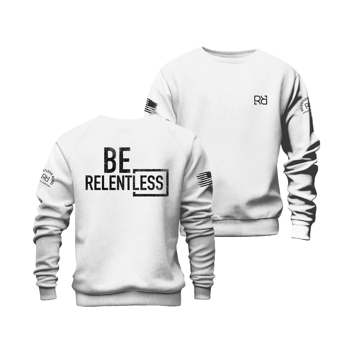 Relentless White Men's Be Relentless Back Design Sweatshirt