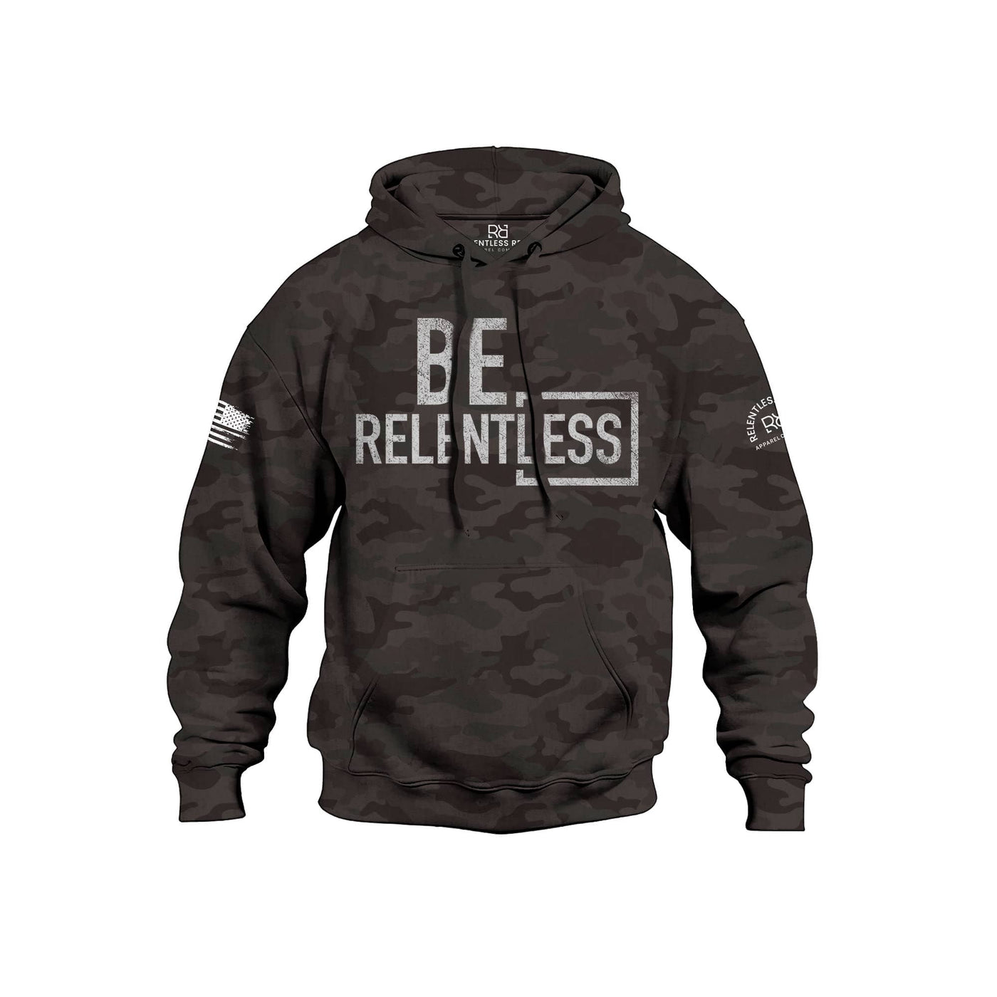 Be Relentless | Black Camo | Front | W | Men's Hoodie