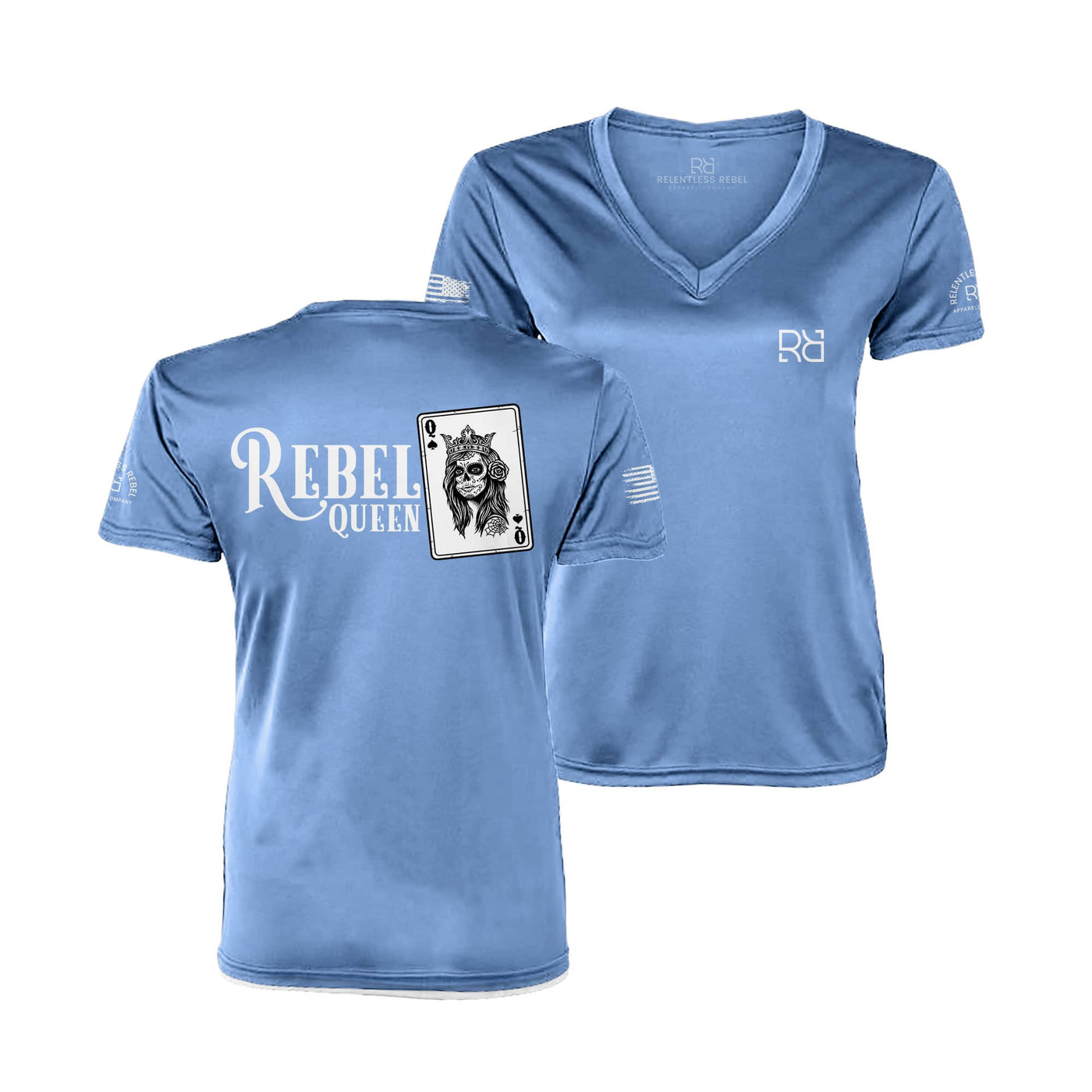 Bimini Blue Rebel Queen Women's V-Neck Dri Fit Tee