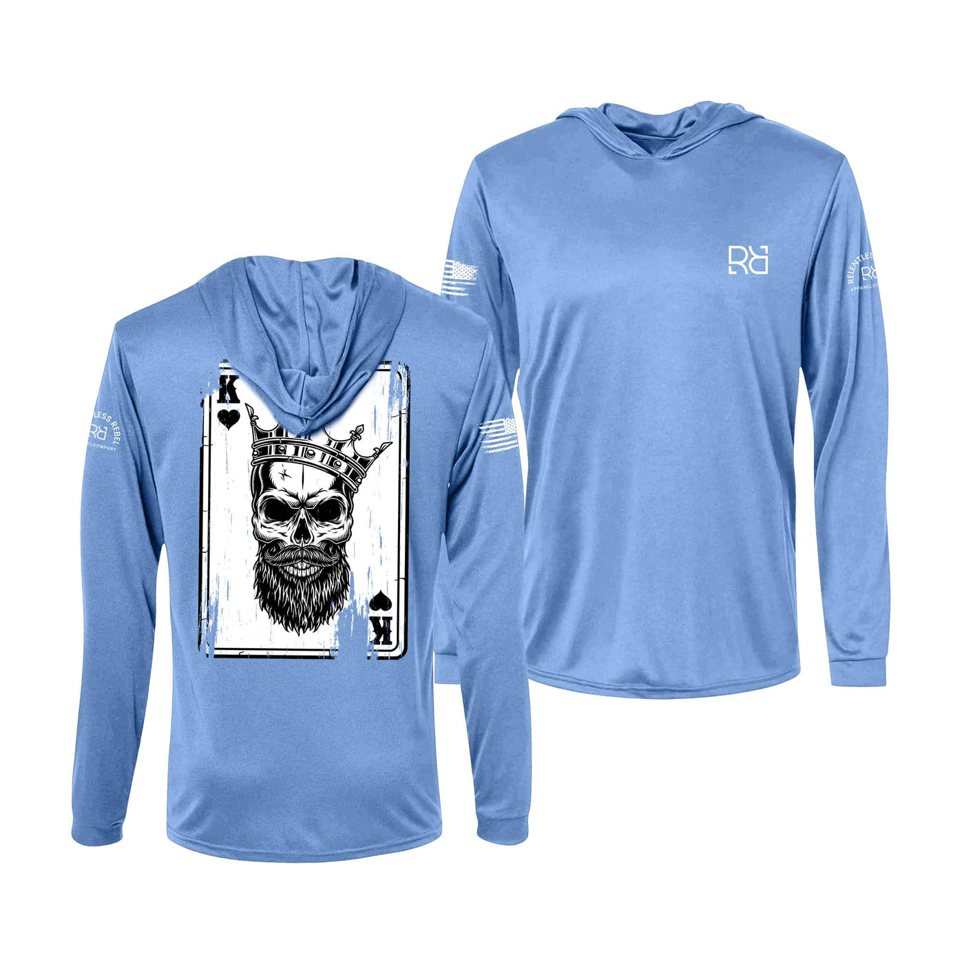 Rebel King | "Rebel Ace" | Men's Dry Fit Hooded Long Sleeve | UPF50