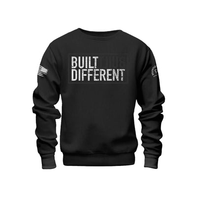 Built Different Solid Black Crew Neck Sweatshirt