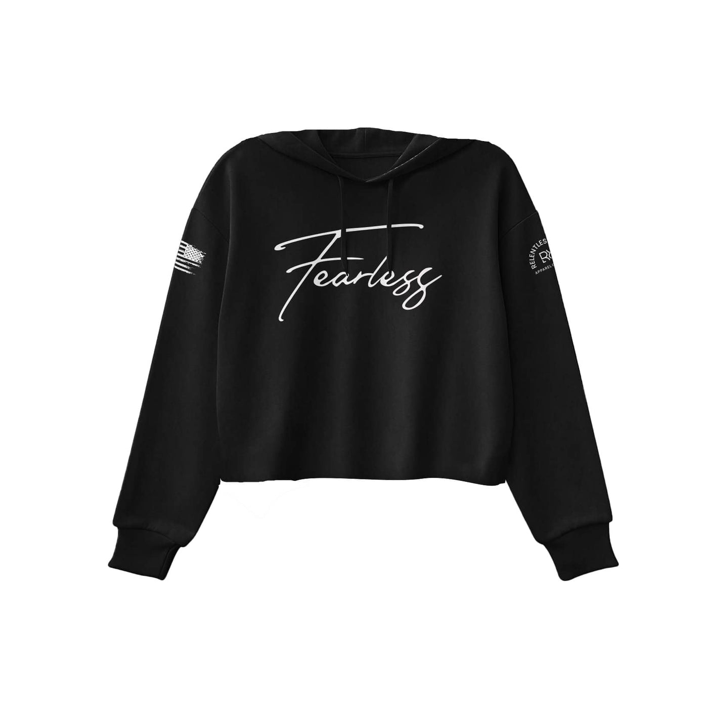 Black Fearless Women's Cropped Hoodie