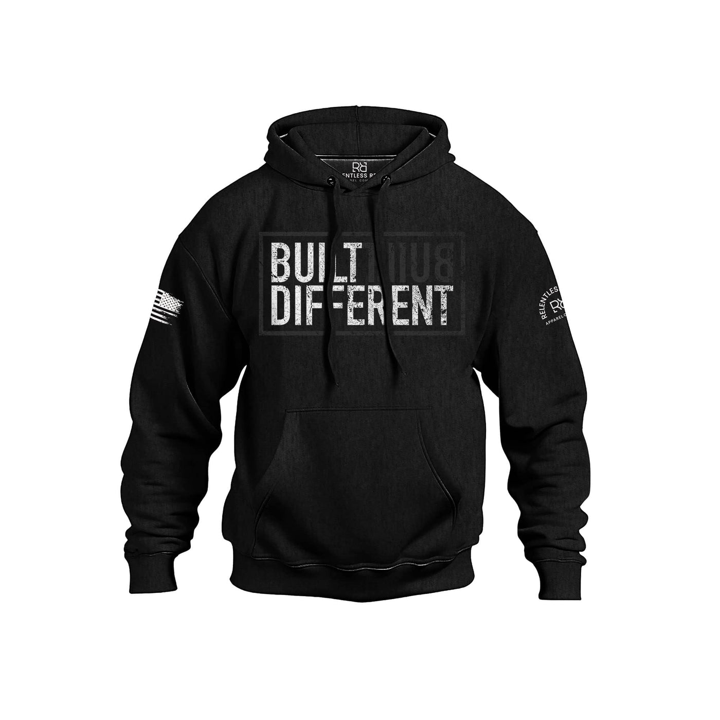 Built Different Heavyweight solid black hoodie