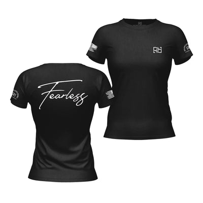 Solid Black Women's Fearless Back Design Tee