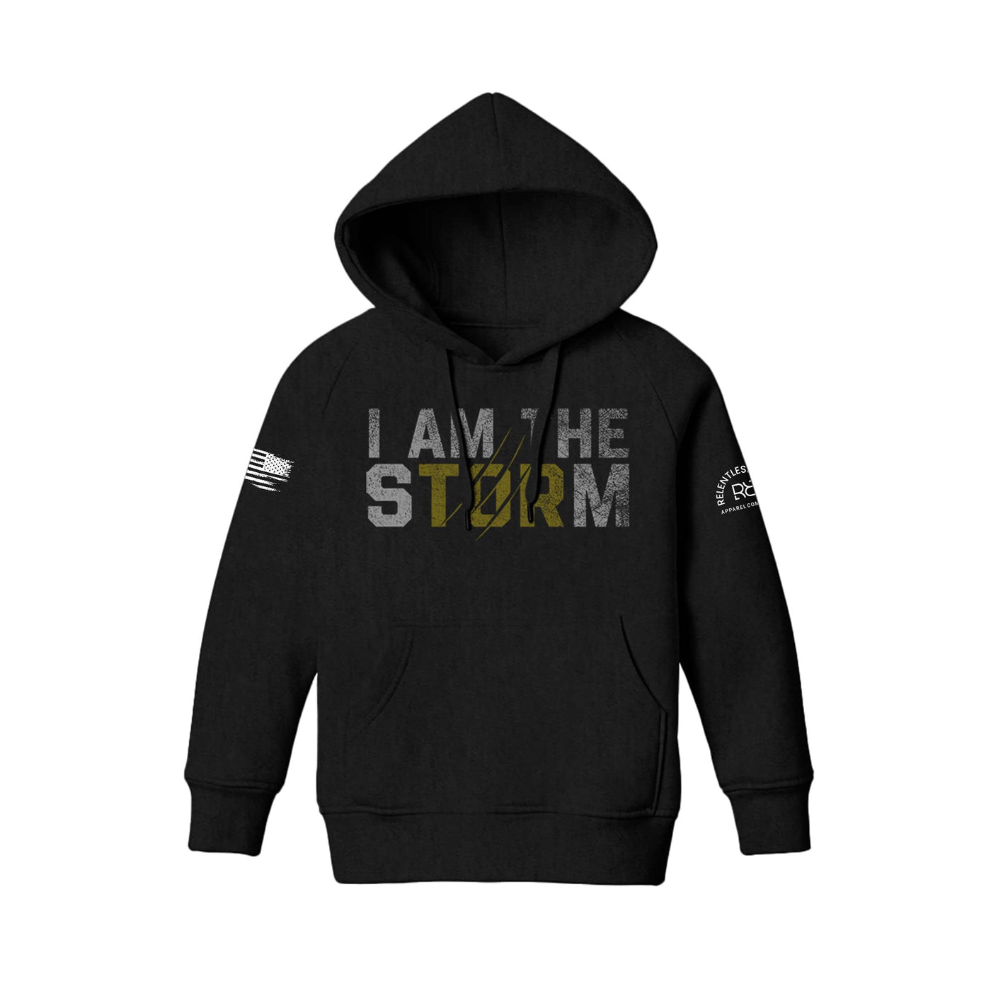 Solid Black Youth I Am The Storm Front Design Hoodie