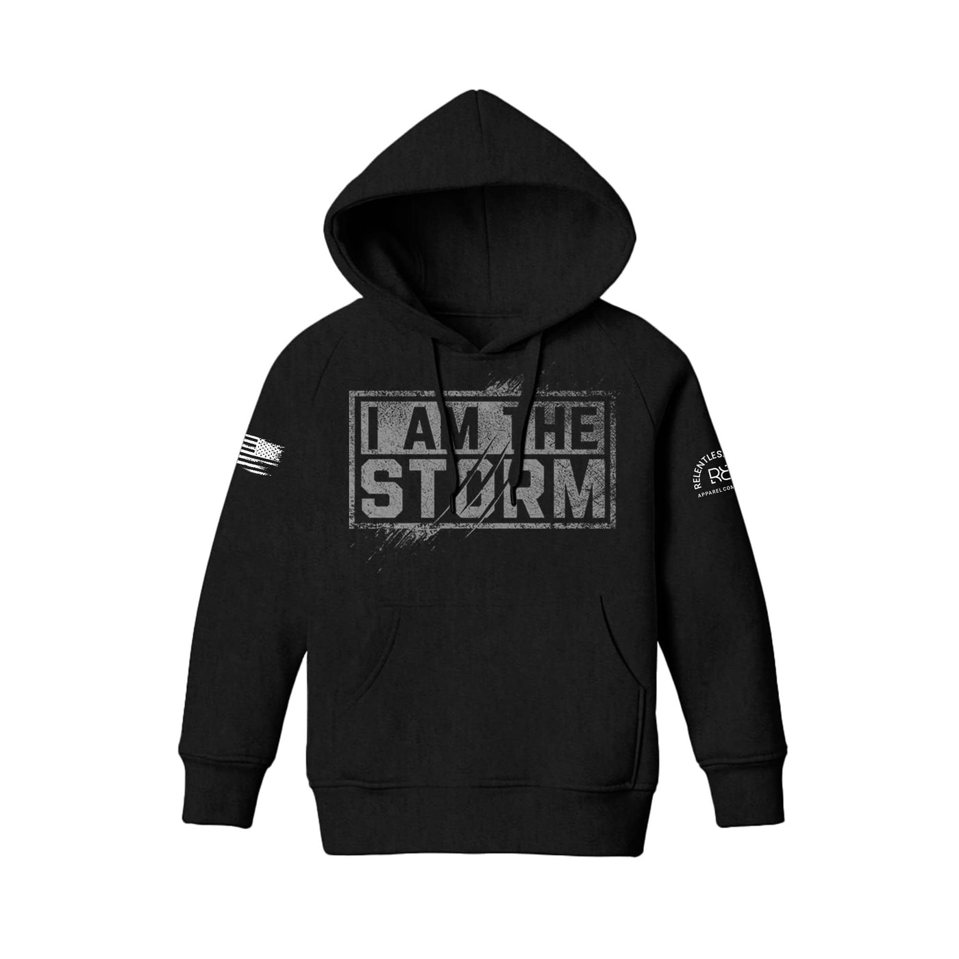 Solid Black Youth I Am The Storm Front Design Hoodie