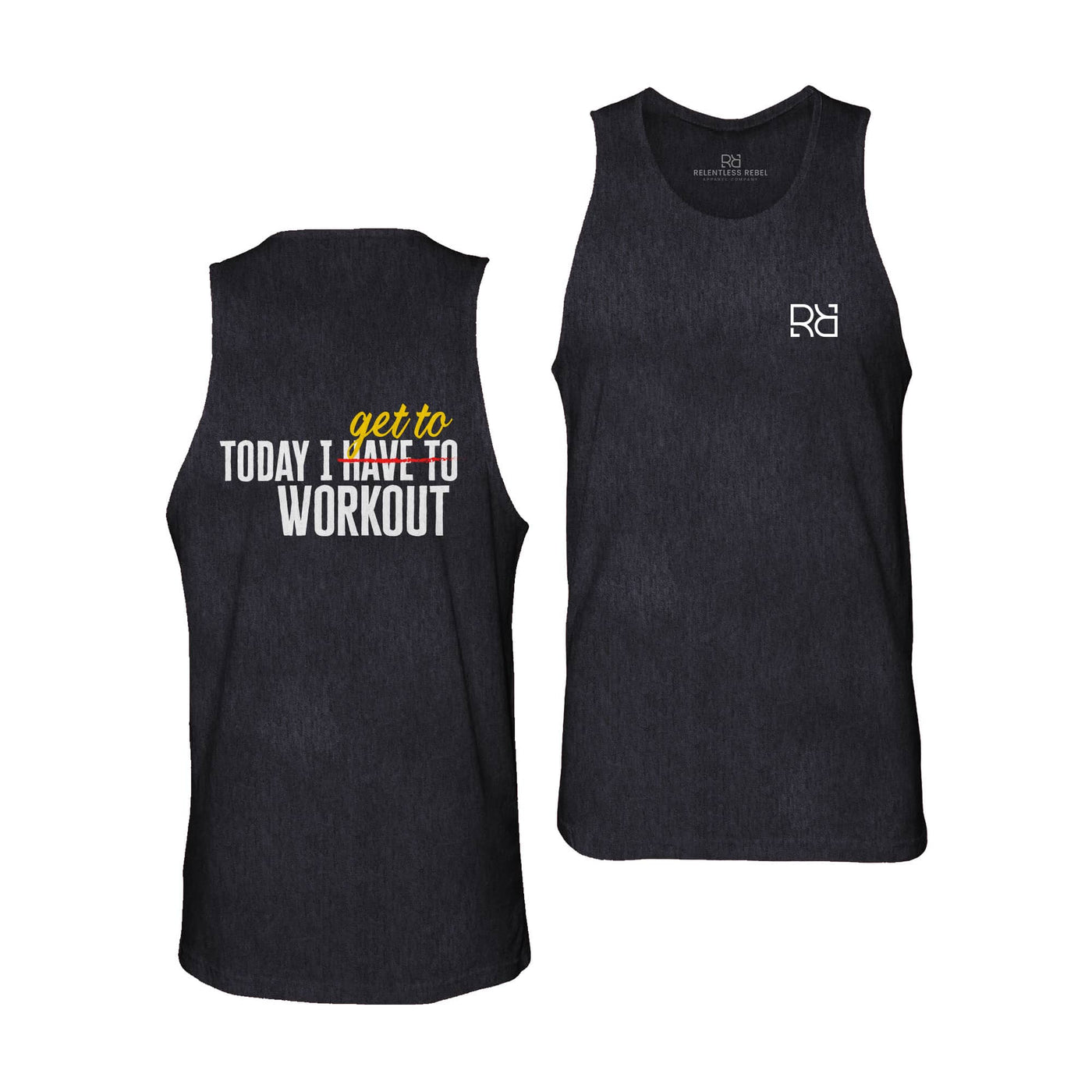 Solid Black Today I Get To Work Out Men's Tank Top