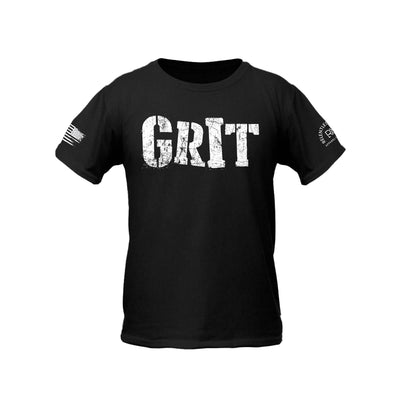 Solid Black Youth Grit Front Design Tee