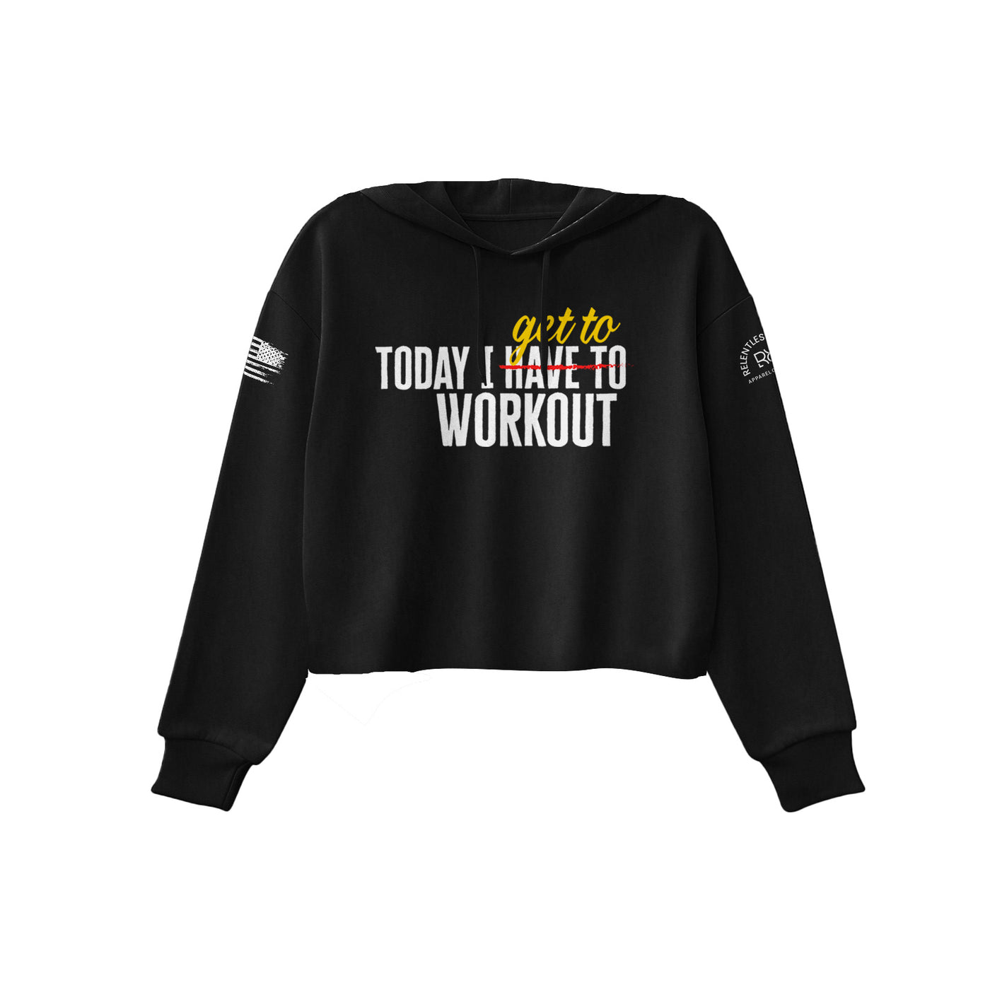 Black Today I Get to Work Out Women's Cropped Hoodie